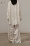 Mutedance 24 Spring/Summer Silk Elastic Waist Loose Pants MD-MD24SS10-HUIBAI hoary PM114